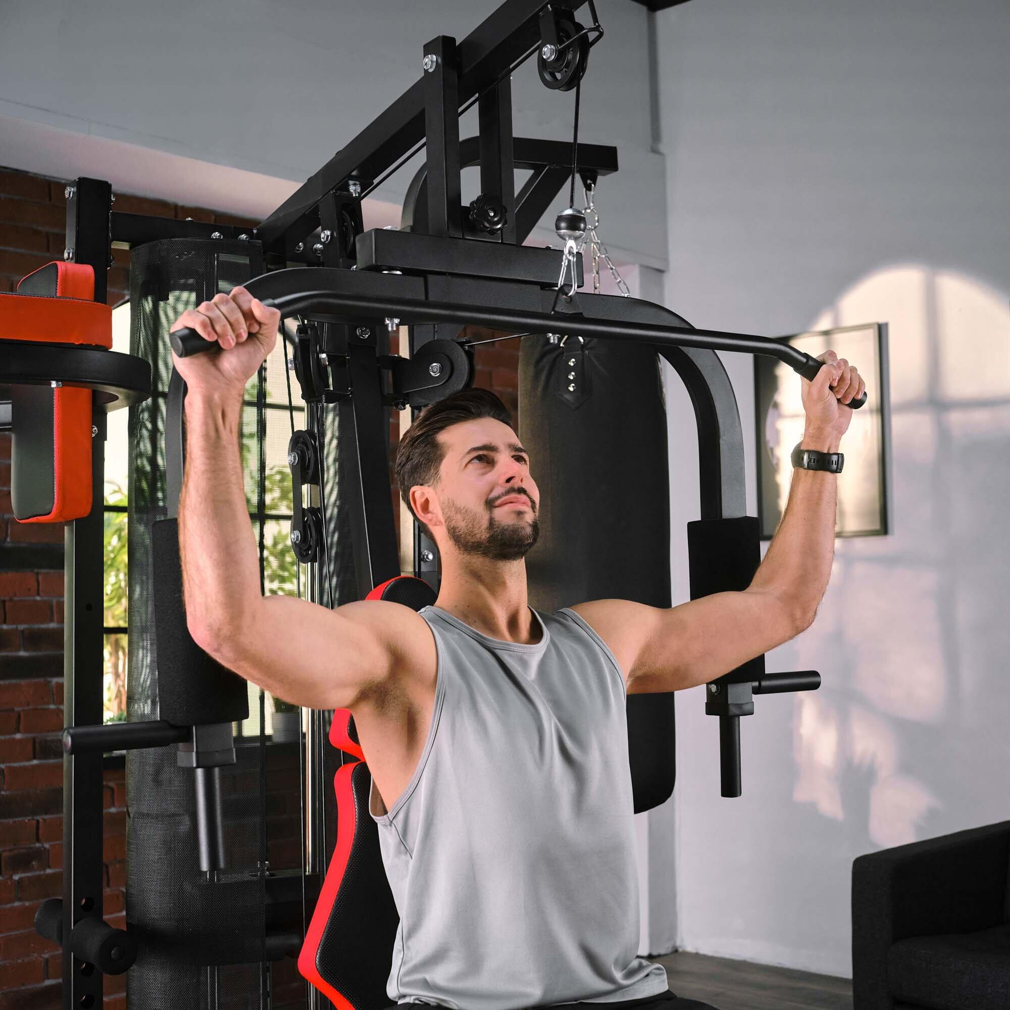 Palestra con sacco da boxe a 3 postazioni HS-1054K, Power Rack 3/7