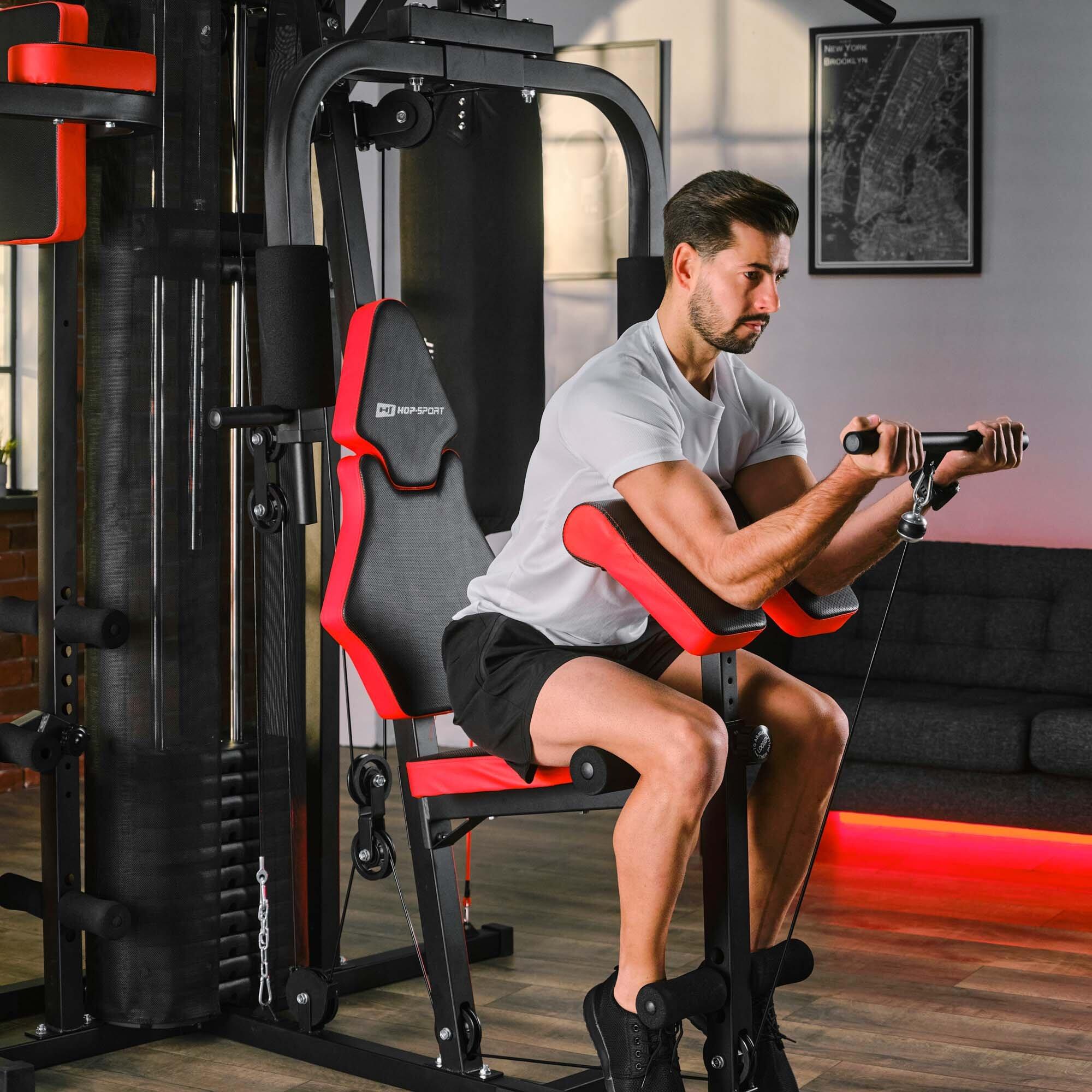 Palestra con sacco da boxe a 3 postazioni HS-1054K, Power Rack 7/7
