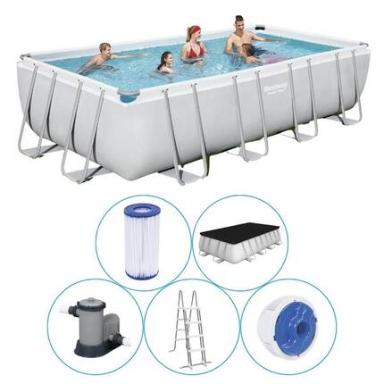Bestway - Power Steel - Piscine tubulaire - 549x274x122 cm - Rectangulaire