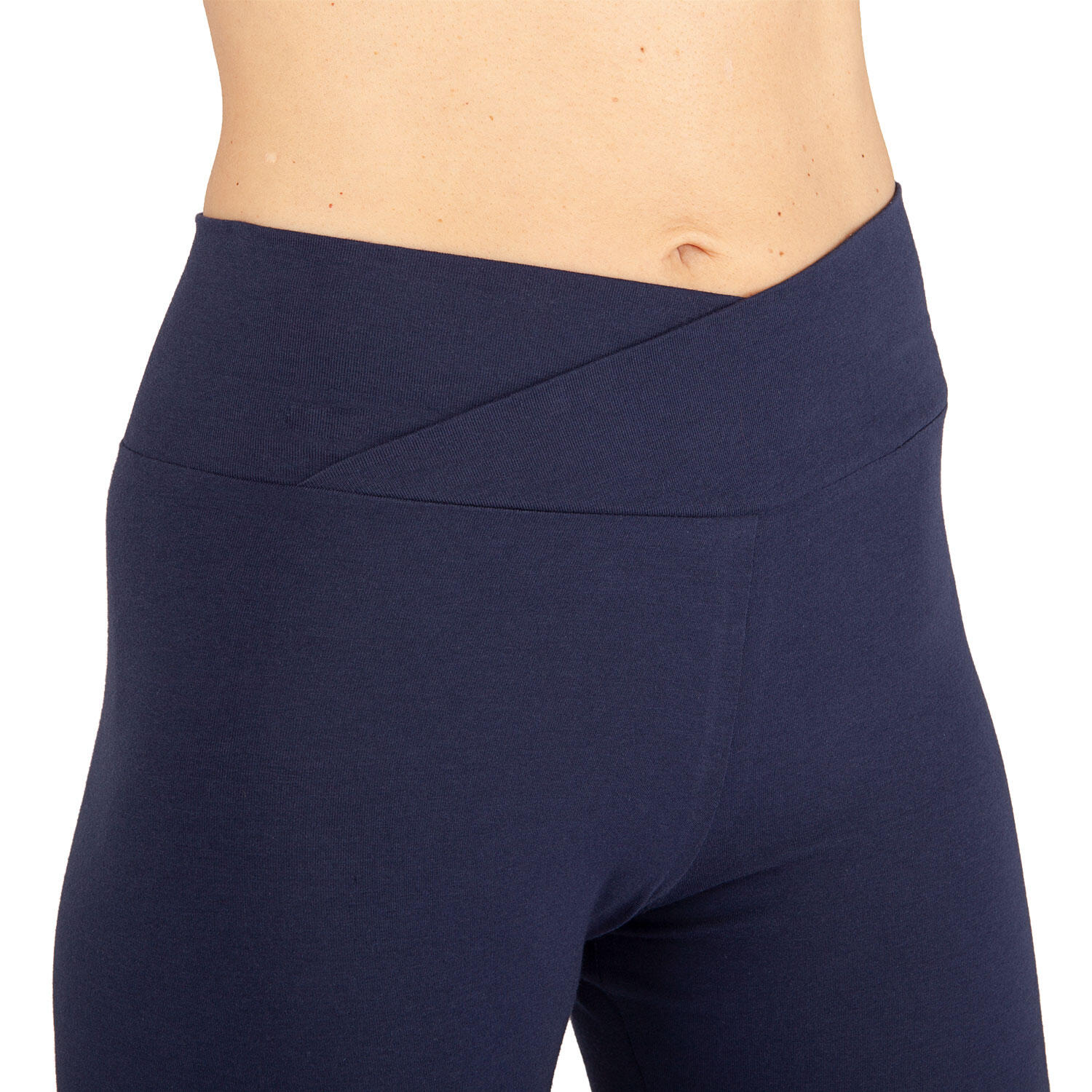 Basic Yoga Leggings Crossed Waist, Bio-Baumwolle, Dunkelblau(Black Iris) 5/6