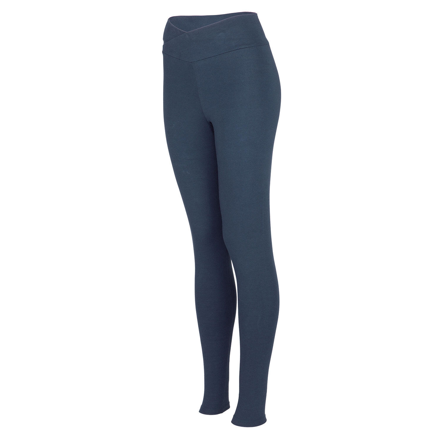 Basic Yoga Leggings Crossed Waist, Bio-Baumwolle, Dunkelblau(Black Iris) 4/6