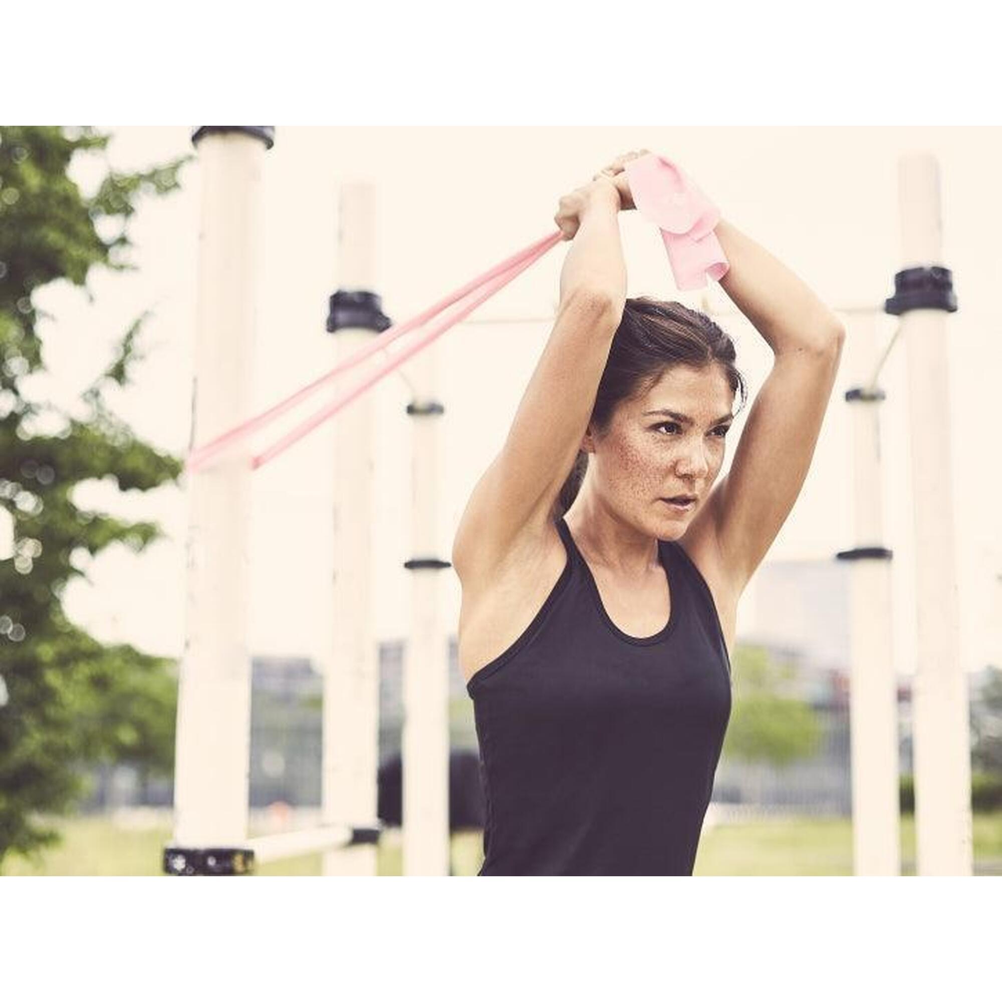 Banda lată de fitness din latex 200 cm Roz