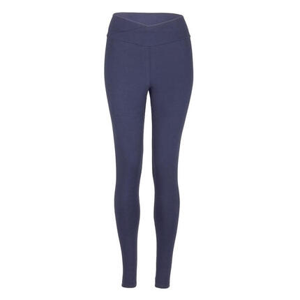 Basic Yoga Leggings Crossed Waist, Bio-Baumwolle, Dunkelblau(Black Iris)