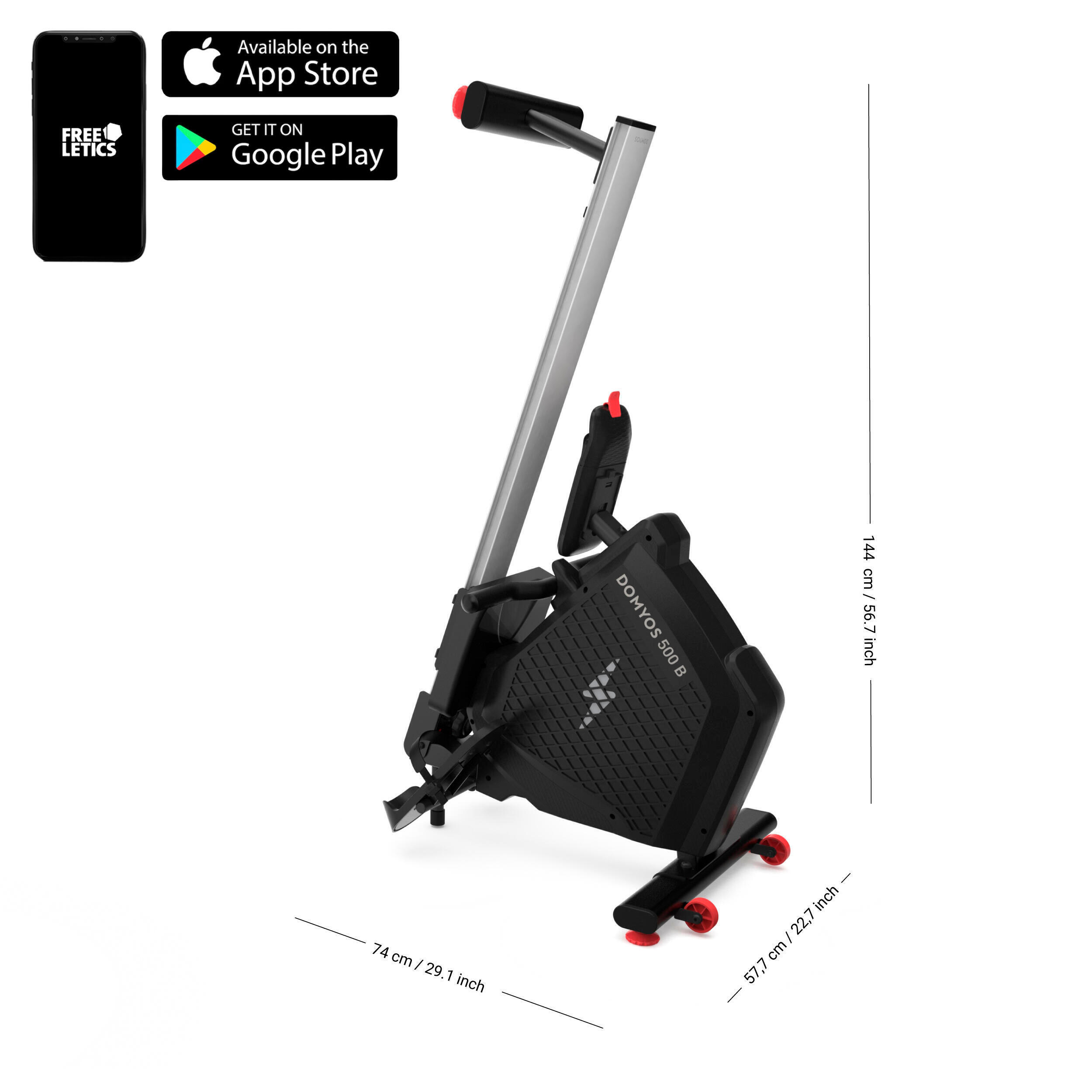 Tweedehands Geconnecteerde en zelfaangedreven roeitrainer fitness en cardio 500B 2/5