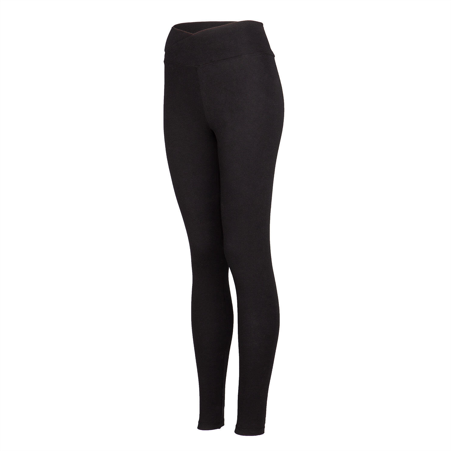 Basic Yoga Leggings Crossed Waist, Bio-Baumwolle, Schwarz 4/6