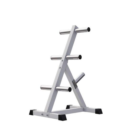 RACK DE RANGEMENT 4 NIVEAUX BLANC POUR DISQUES OLYMPIQUES 50/51M | MUSCULATION