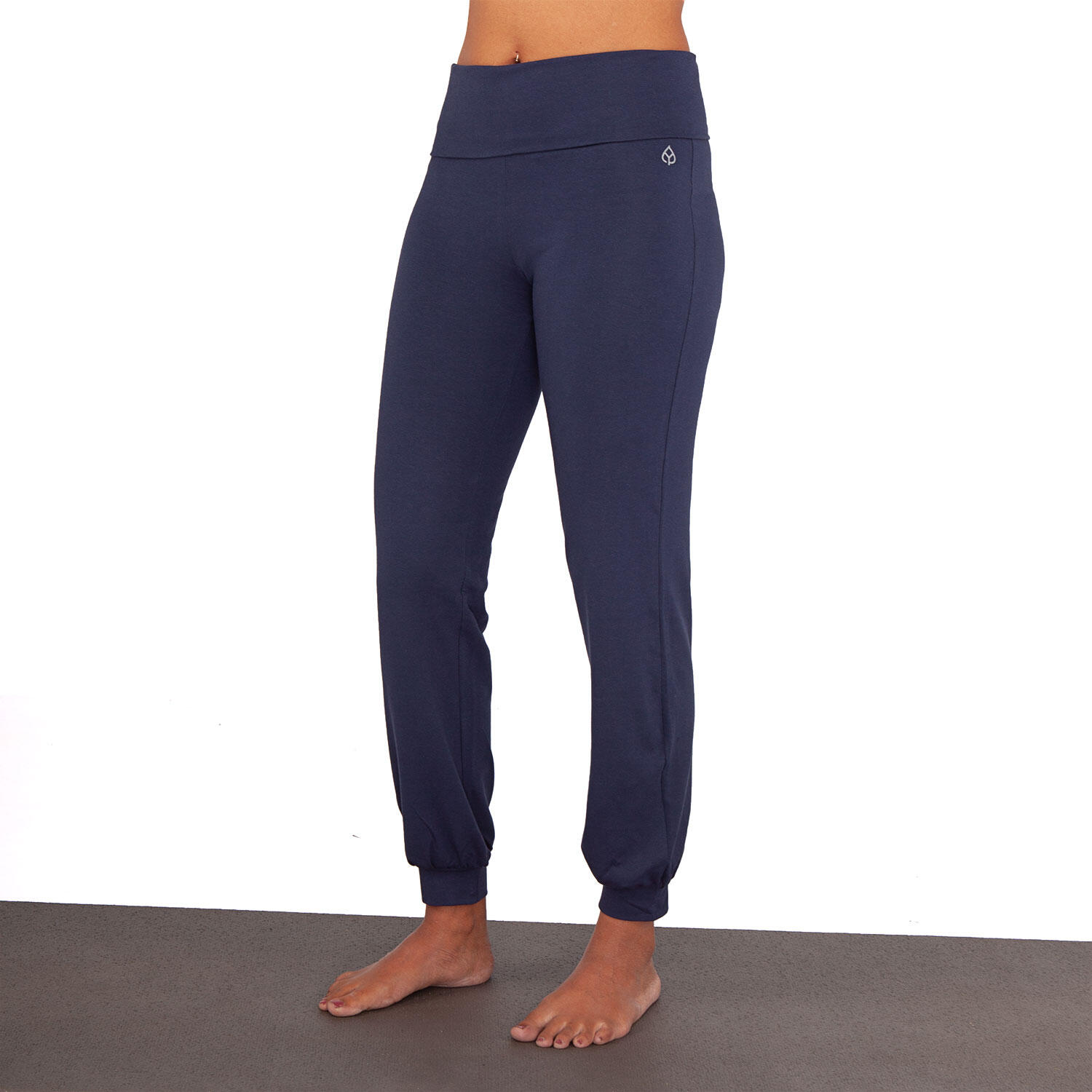 Roll-Down Yogahose mit Bündchen, Bio-Baumwolle, Dunkelblau (Black Iris) 3/6