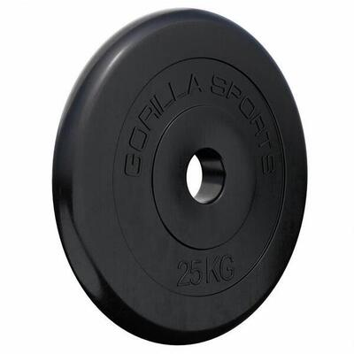 Halterschijf - 25 kg - gietijzer - rubber - 30 mm