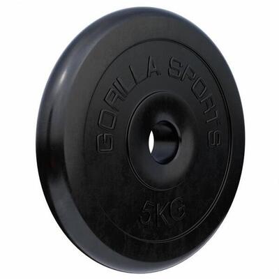 Halterschijven 30 kg set - 2 x 5 & 2 x 10 kg - gietijzer - rubber - 30 mm
