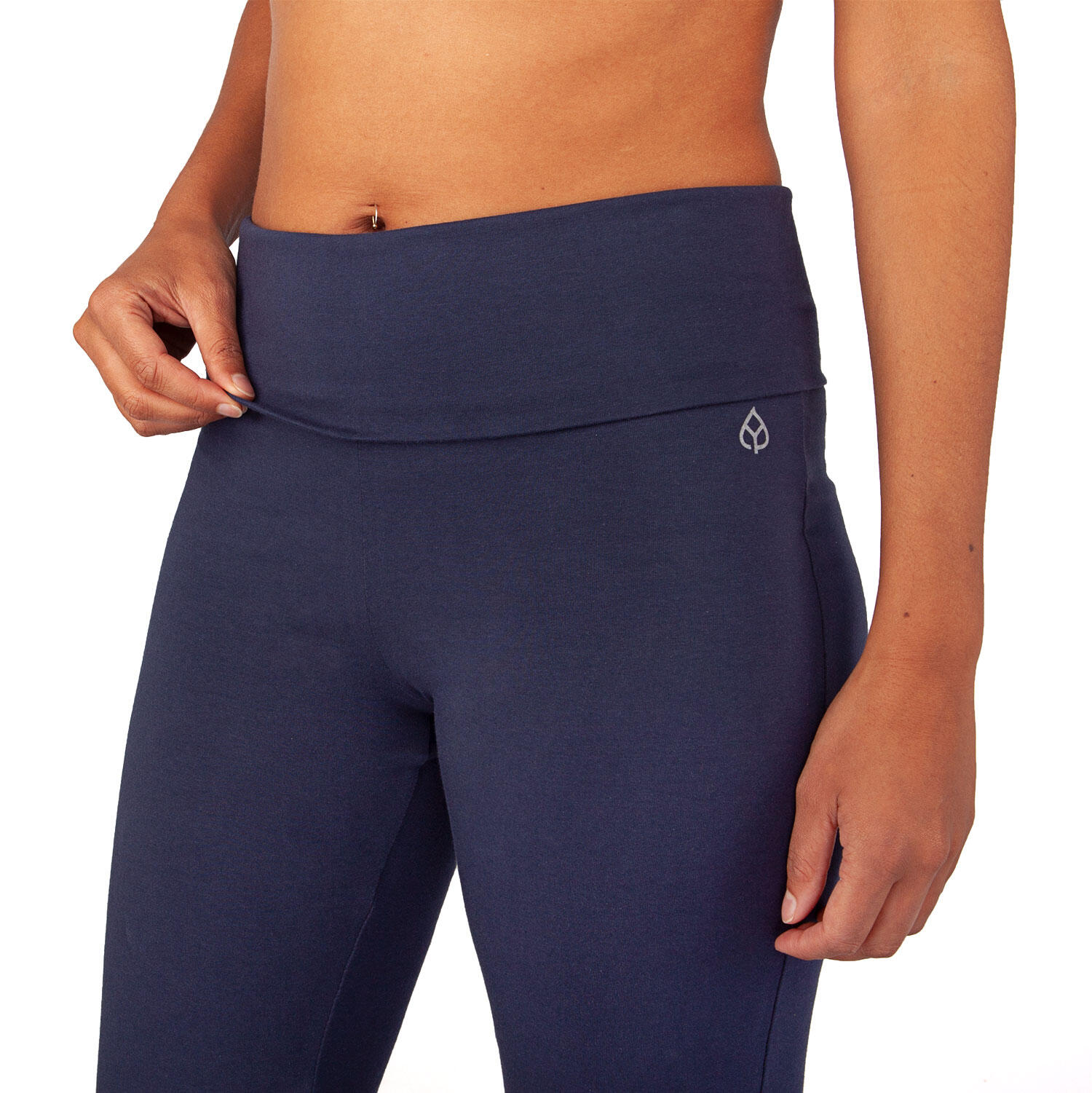 Roll-Down Yogahose mit Bündchen, Bio-Baumwolle, Dunkelblau (Black Iris) 5/6