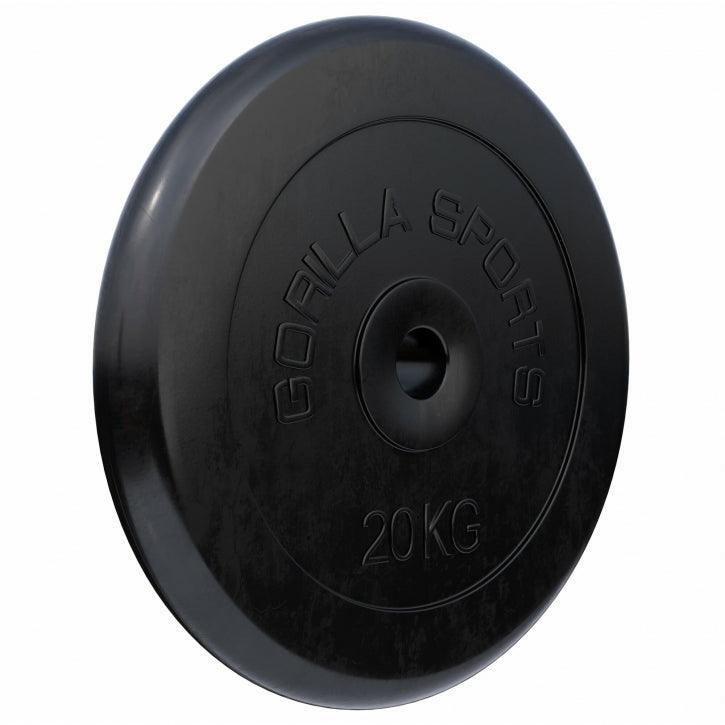 Gorilla Sports - Disques De Poids En Caoutchouc Avec Alésage De 31 Mm - De 0,5 Kg À 30 Kg - Poids De Musculation - Noir - Taille Unique - Decathlon