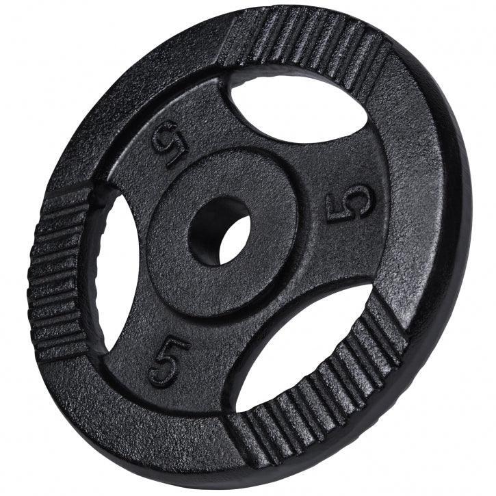 Lot de poids en fonte de 30 KG (2 x 5 KG et 2 x 10 KG) - Avec poignées | Ø 31mm 5/7