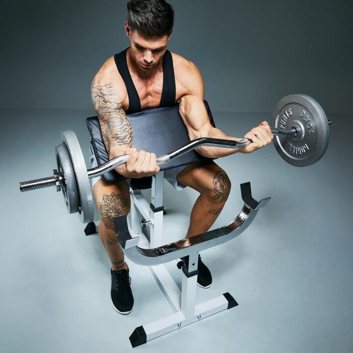 Banc à curls avec barre de 120 cm 7/7