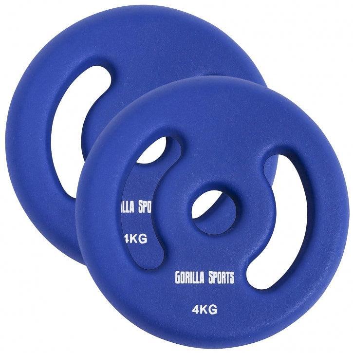Gorilla Sports - Paire De Disques De Poids Néoprène | Fitness Et Musculation | Au Choix De 2kg À - Disque Bumper Haltérophilie - Bleu - 1 Kg - Decathlon