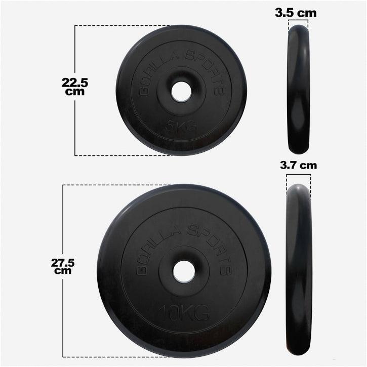 4 POIDS EN CAOUTCHOUC | MUSCULATION | DIAMETRE 31 MM | 2x5 KG et 2x10 KG 4/7