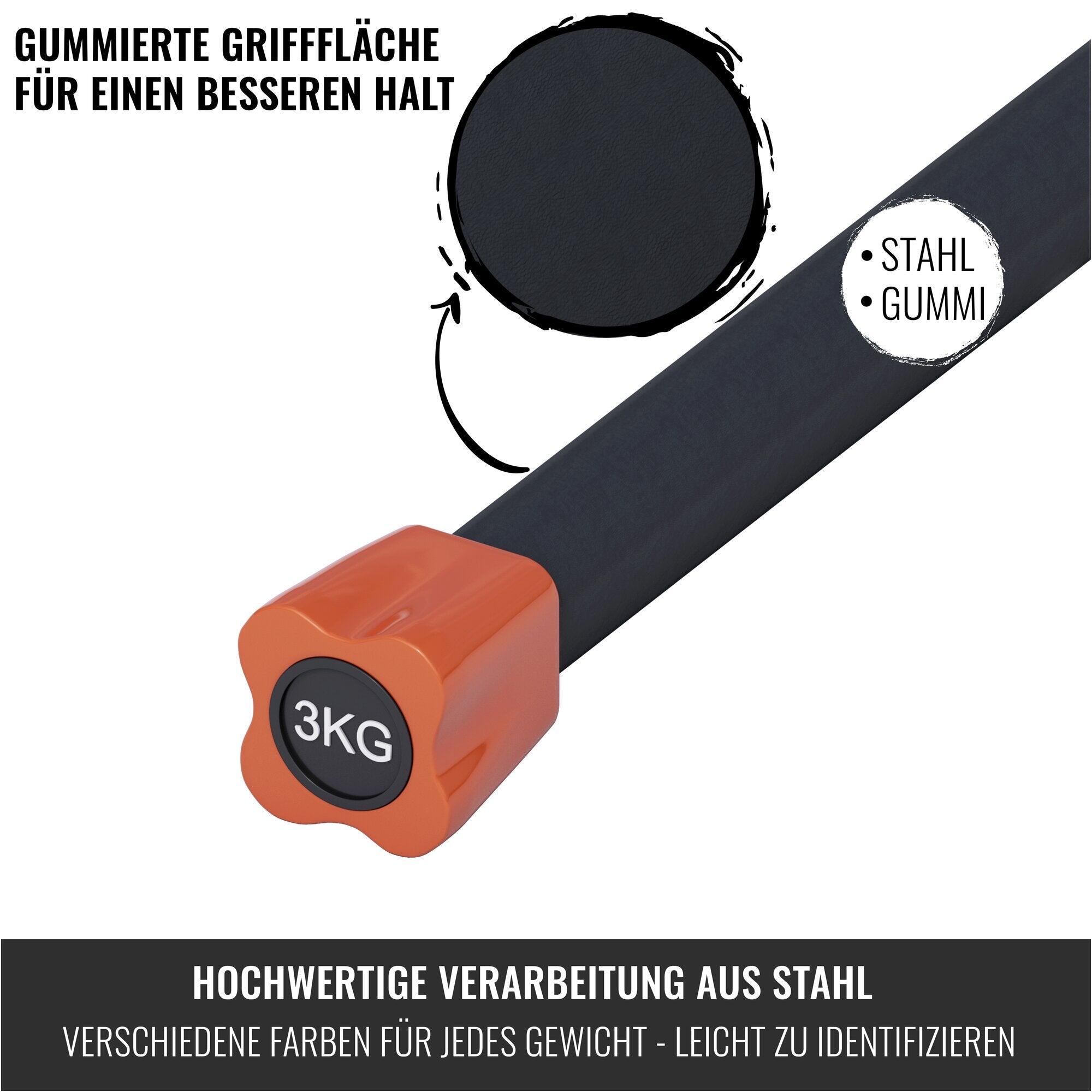 BARRE DROITE LESTÉE 120CM | MUSCULATION ET FITNESS | POIDS AU CHOIX DE 1KG À 10K 2/7