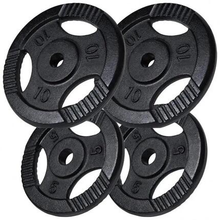 DISQUE DE MUSCULATION FONTE NOIR AVEC POIGNÉES 31MM | AU CHOIX DE 1,25KG À 20KG