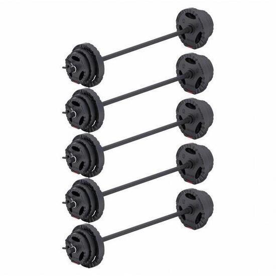 5 KIT HALTÈRES AÉROBIC DE 20KG DISQUES ET BARRES | DIAM 30MM | MUSCULATION