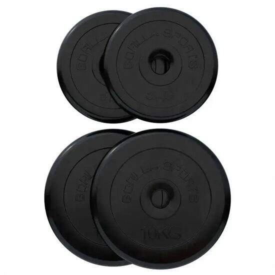 4 POIDS EN CAOUTCHOUC | MUSCULATION | DIAMETRE 31 MM | 2x5 KG et 2x10 KG