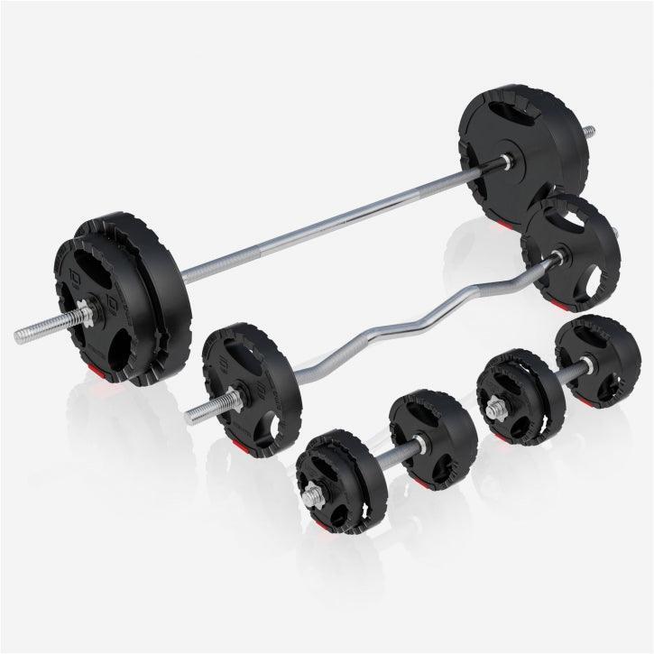 Banc de Musculation - Set Haltères 100kg, Avec Support, Banc d'Haltérophilie 5/7