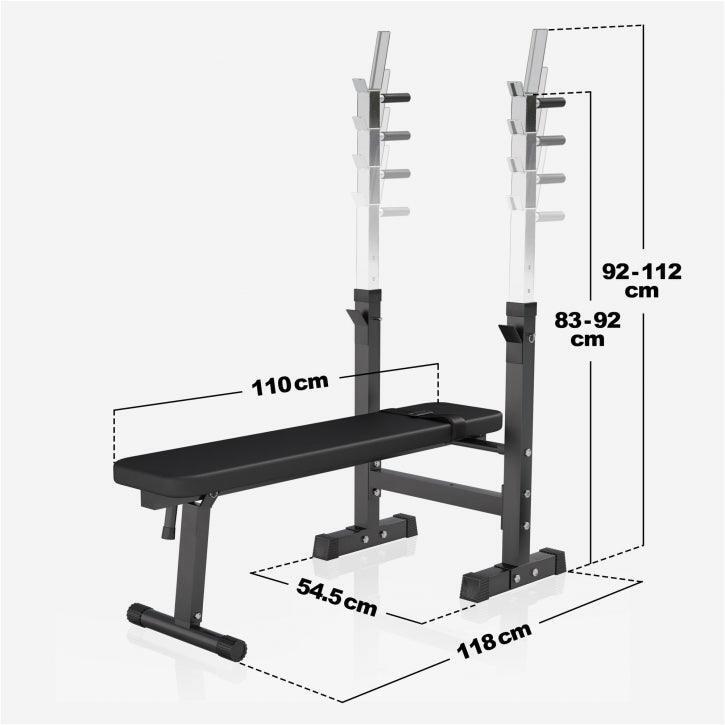 Verstelbare Halterbank - fitnessbank + 70 kg Halterset - gewichtenset - 5/7
