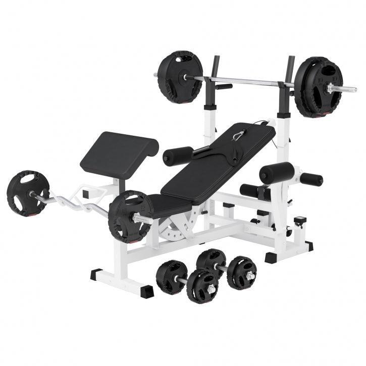 Gorilla Sports - Banc De Musculation - Set Haltères 100kg, Avec Support, Banc D'Haltérophilie - Extension De Station - Noir - Taille Unique - Decathlon