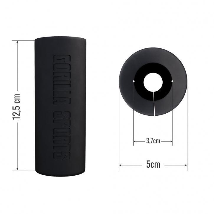 Mânere de gantere din silicon negru 5/12