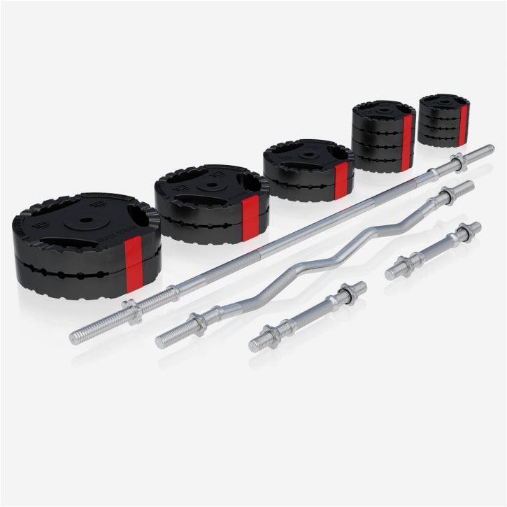 Banc de Musculation - Set Haltères 100kg, Avec Support, Banc d'Haltérophilie 3/7