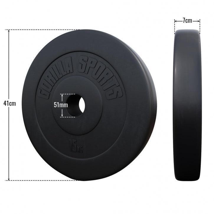 Gorilla Sports Činkový kotouč Olympia, plast, 15 kg