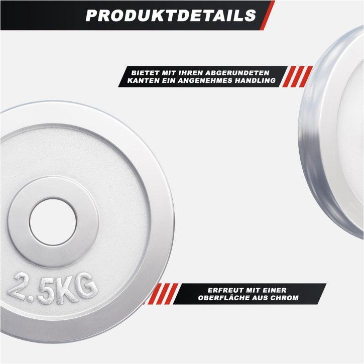 DISQUE DE MUSCULATION CHROMÉ | DIAM 31 MM | AU CHOIX DE 1,25KG À 30KG