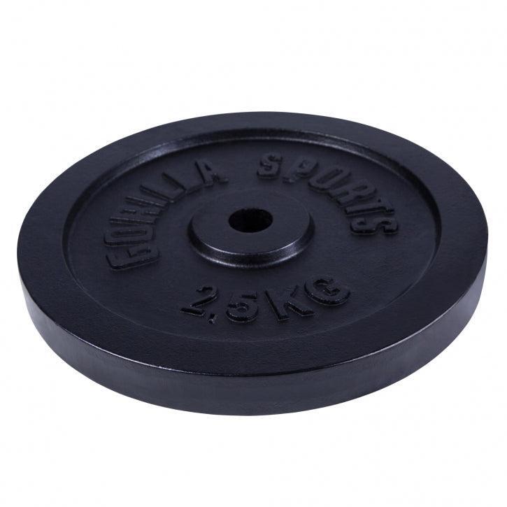 Obciążenie (0,5-30 kg) 31mm talerz żeliwny czarny Gorilla Sports 5/7