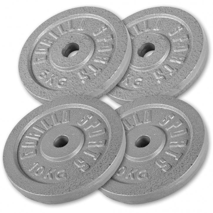 Gorilla Sports - Disque De Poids En Fonte Set 2x5kg 2x10kg - Poids De Musculation - Gris - 20-30 Kg - Decathlon