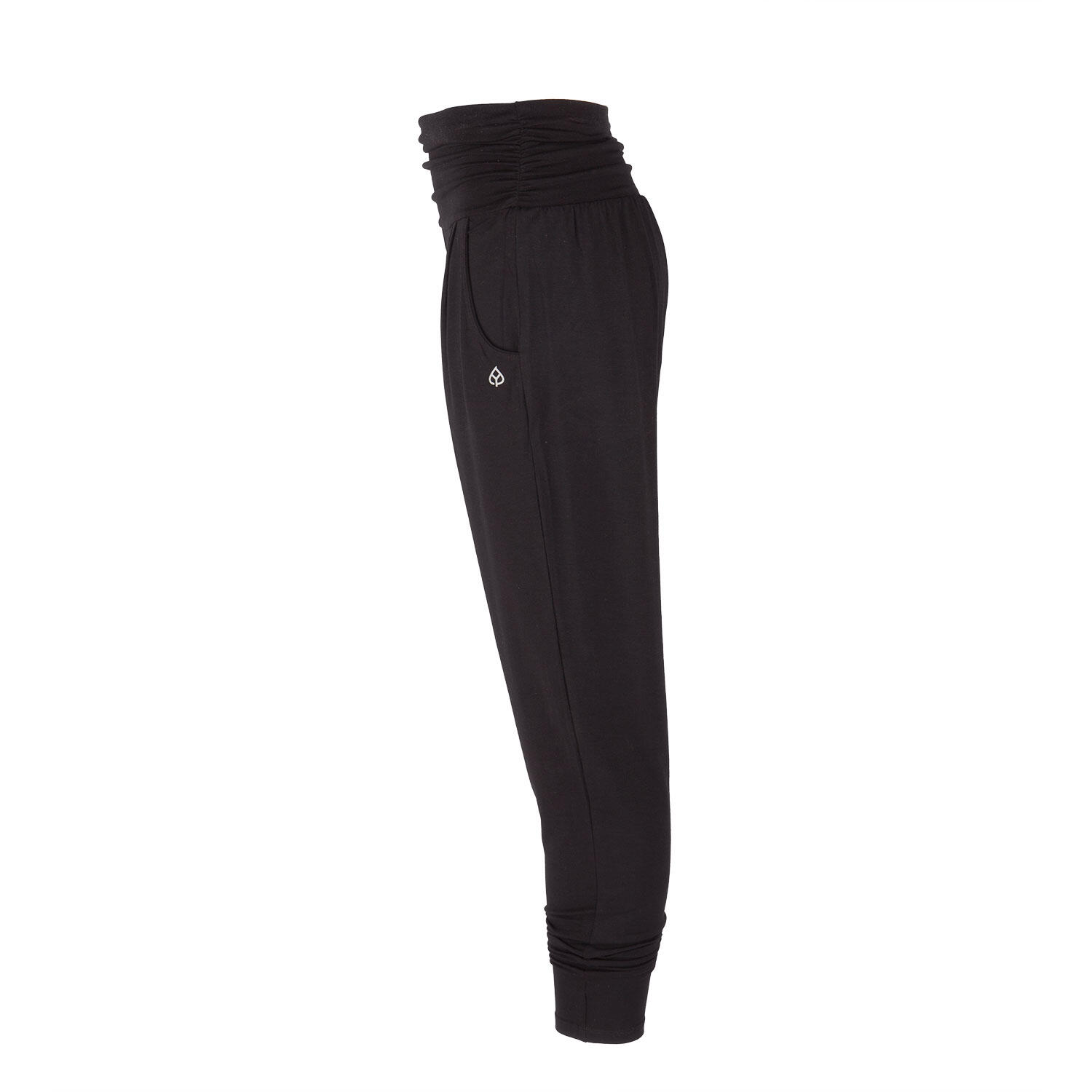 Loose Pants, bequeme Yogahose, Modal, Schwarz 2/6
