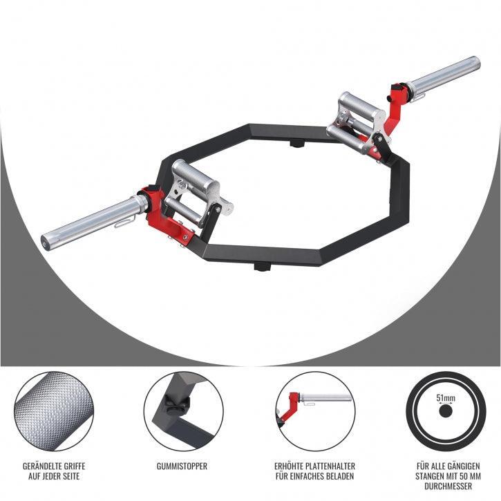 Trap Bar GORILLA SPORTS 20 kg acier Ø50 mm poignées multi-prise 5/11