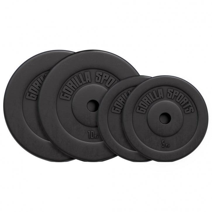 4 POIDS EN PLASTIQUE | DIAMETRE 31 MM | MUSCULATION | 2x5 KG ET 2x10 KG