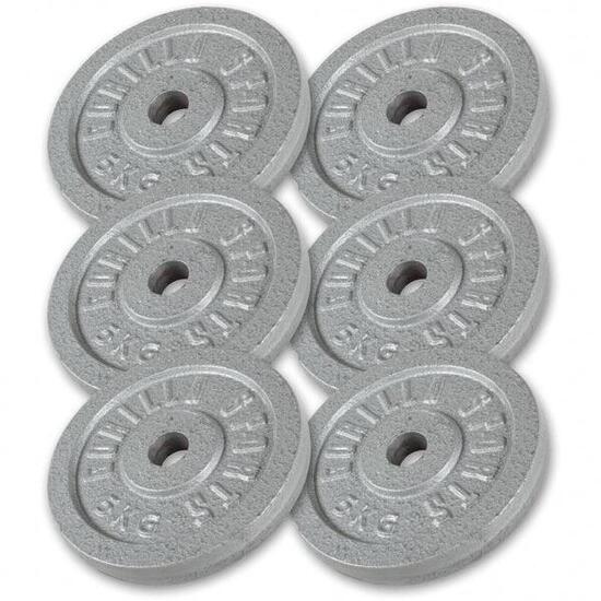6 POIDS EN FONTE DE 5 KG| DIAMETRE 31 MM | MUSCULATION