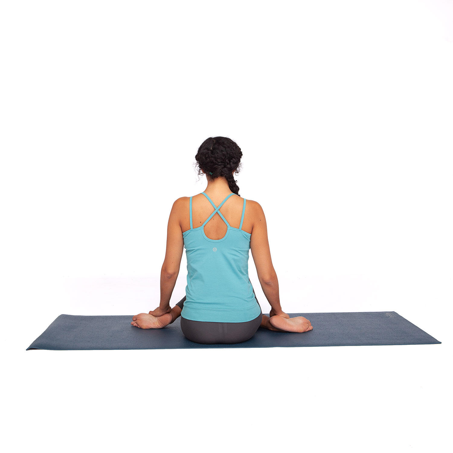 Yoga Spaghetti Top, Bio-Baumwolle, Türkis (Teal) 4/6