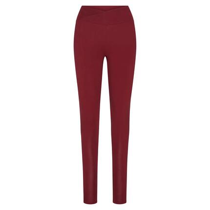 Basic Yoga Leggings Crossed Waist, Bio-Baumwolle, burgund (Cabernet)