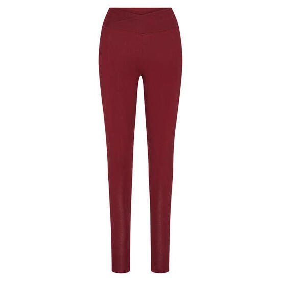 Basic Yoga Leggings Crossed Waist, Bio-Baumwolle, burgund (Cabernet)