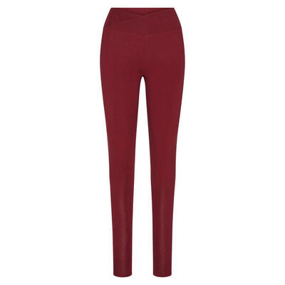 Basic Yoga Leggings Crossed Waist. Bio-Baumwolle. burgund (Cabernet)