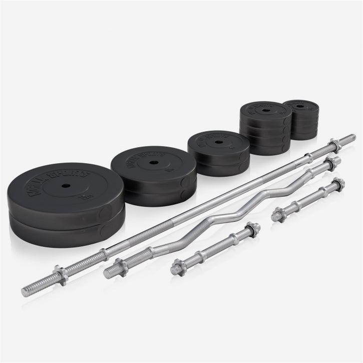 BANC DE MUSCULATION NOIR CLASSIQUE AVEC SET D'HALTERES COMPLET 97,5 KG | MUSCULA 4/7