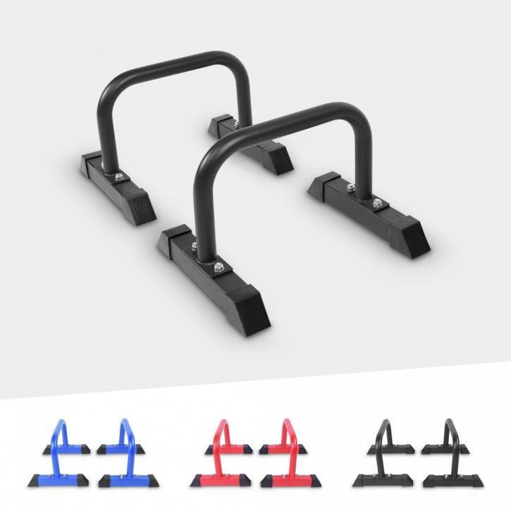Parallettes Push Up preto/azul/vermelho
