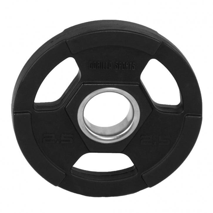 Disco Olimpico Gorilla Sports 2,5 kg Poliuretano 50 mm Nero 4/7