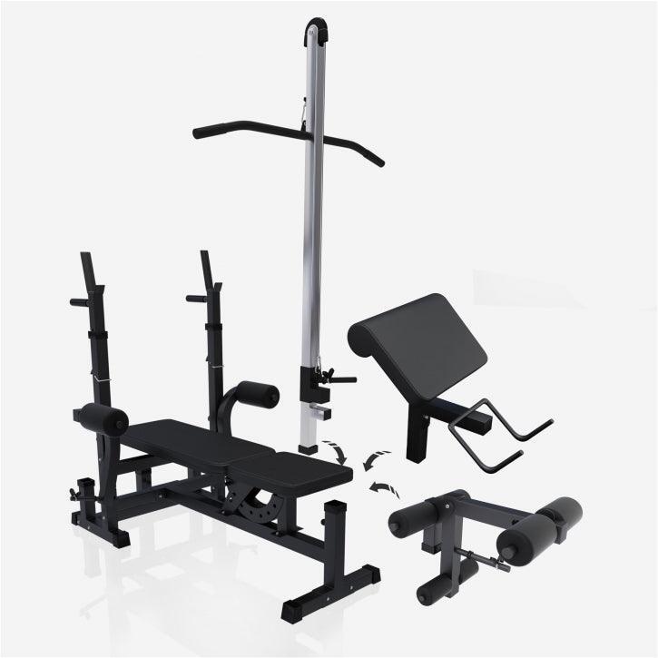 Multiestación Musculación con Torre de Tiro Gorilla Sports Negro 5/7