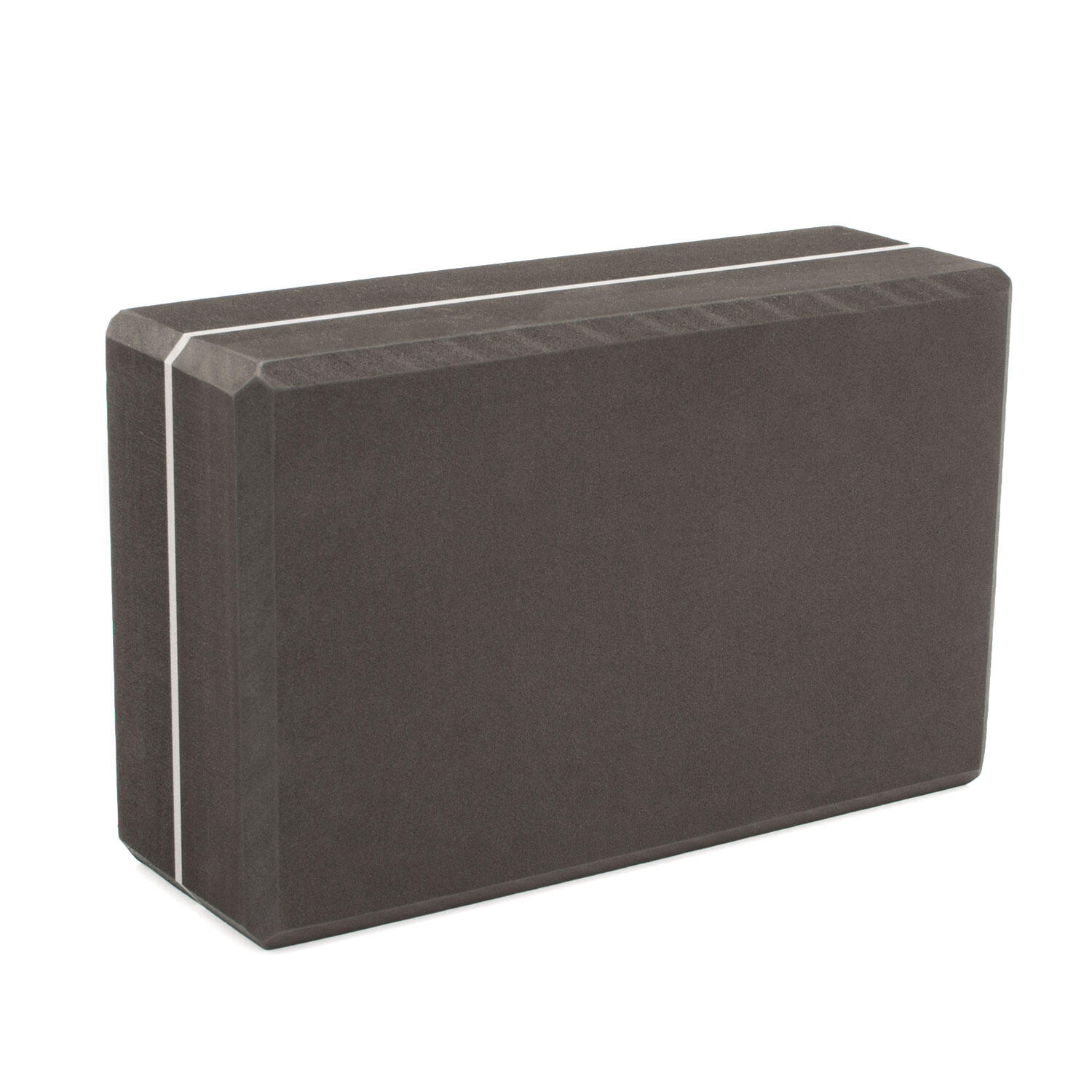 Yoga Asana Brick Large, schwarz m. grauem Streifen EVA Schaum 2/3