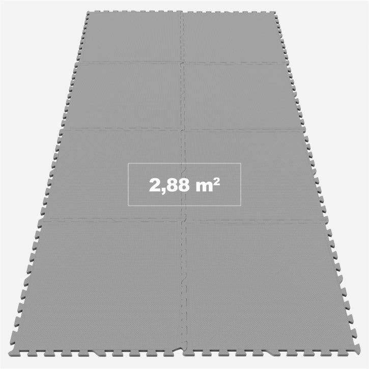 Juego de 8 Baldosas Sin Bordes Gorilla Sports Gris 6/7