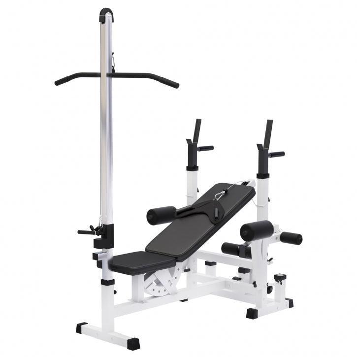 Gorilla Sports - Banc Musculation Universel (banc + Option Poulie) | Musculation | Noir Ou Blanc - Banc De Musculation - Blanc|noir - Taille Unique - Decathlon