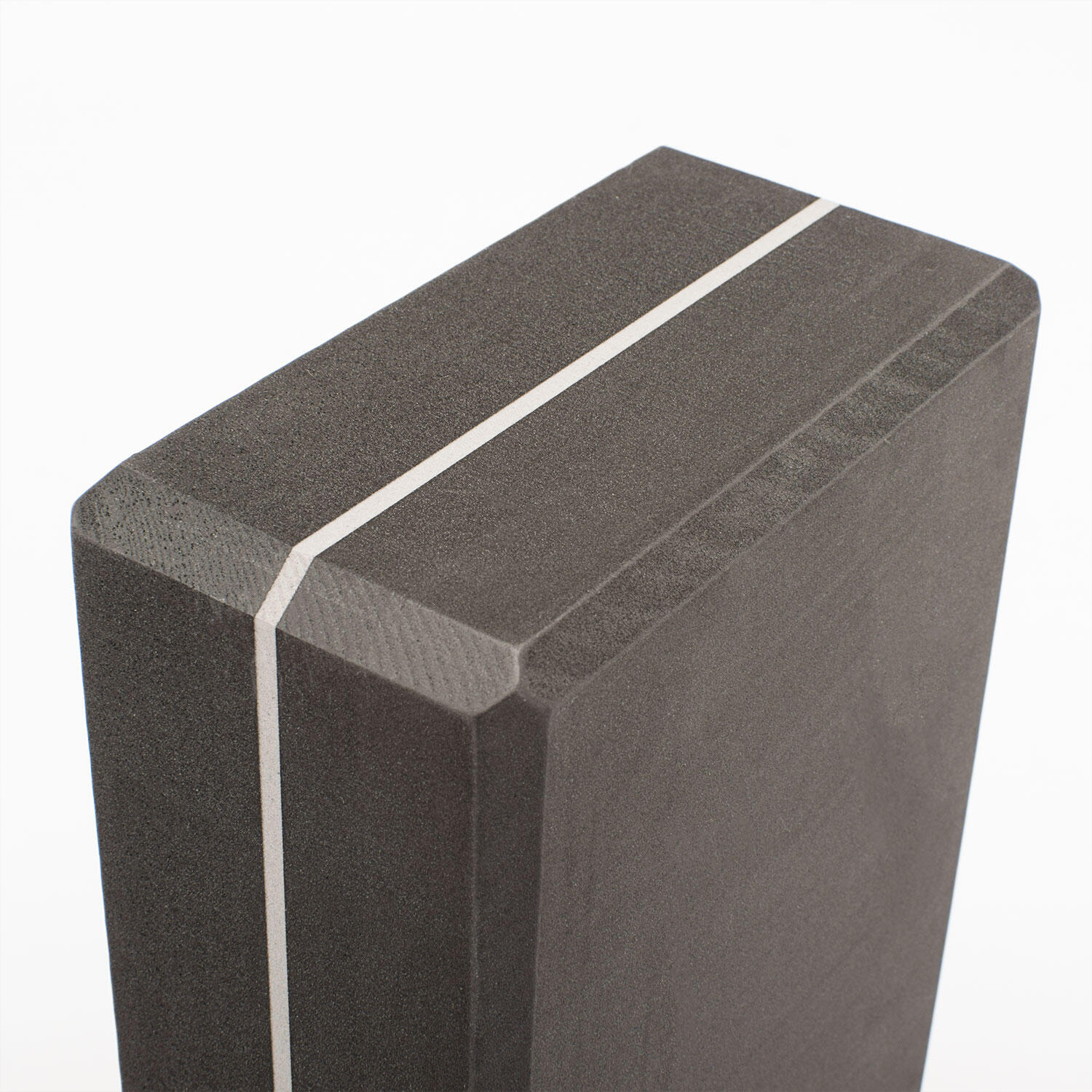 Yoga Asana Brick Large, schwarz m. grauem Streifen EVA Schaum 3/3