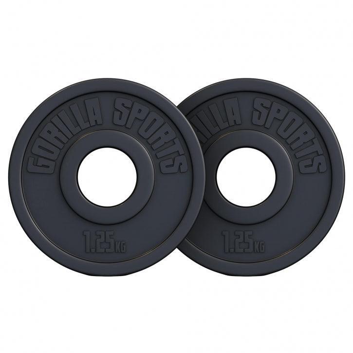 Gorilla Sports - Disque En Plastique De 1,25kg À 15 Kg - 50/51mm - Poids De Musculation - Noir - 2,5 Kg - Decathlon