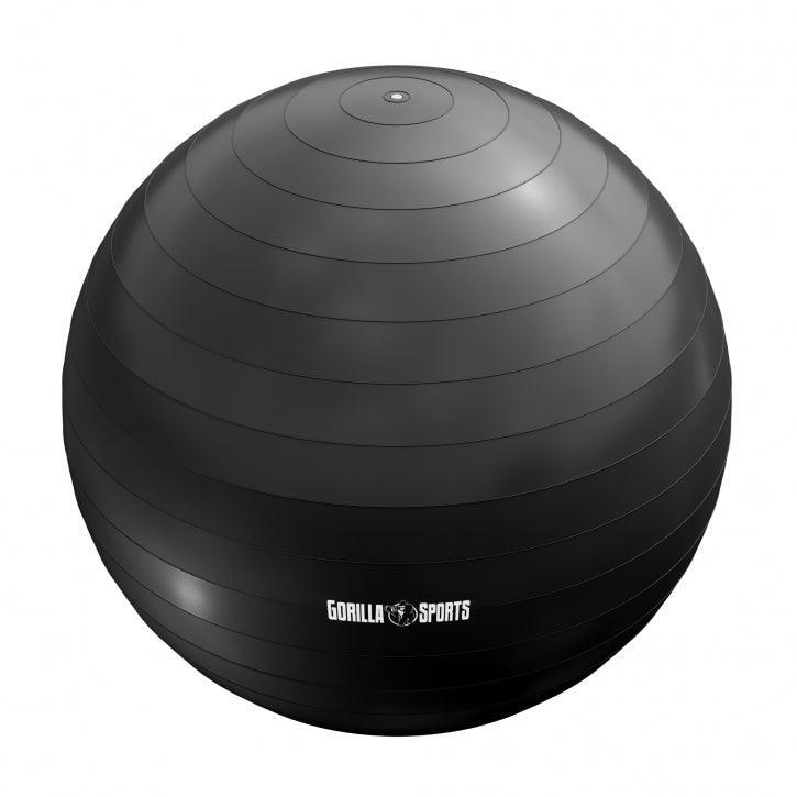 Gorilla Sports - Swiss Ball | Ballon De Gym | Diam 55 Cm | Coloris Au Choix - Swiss Ball - Noir - Taille Unique - Decathlon